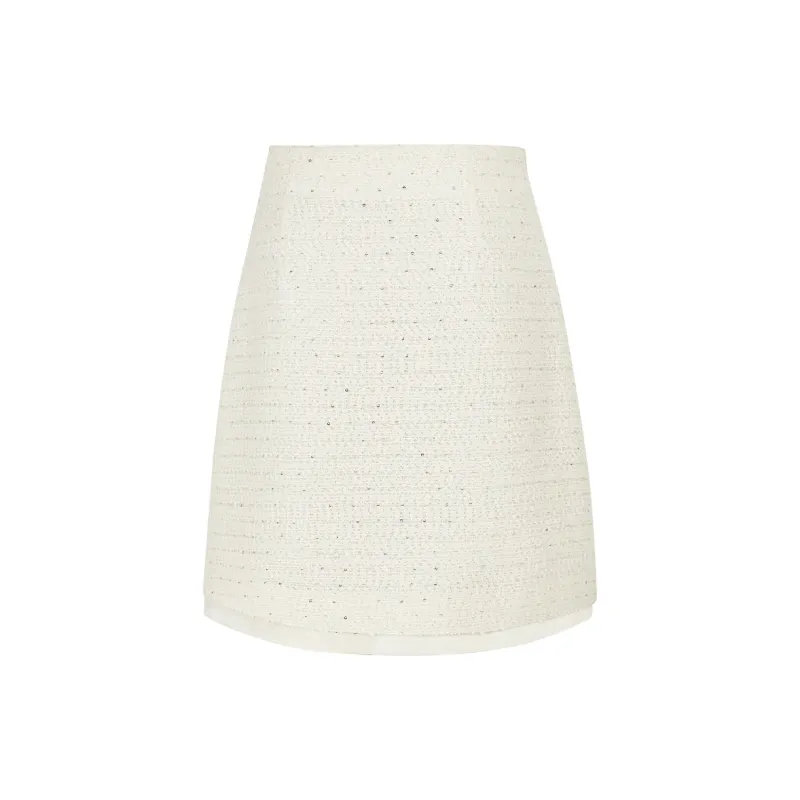 3COLOUR Casual Short Skirts Women's Pearl White-1