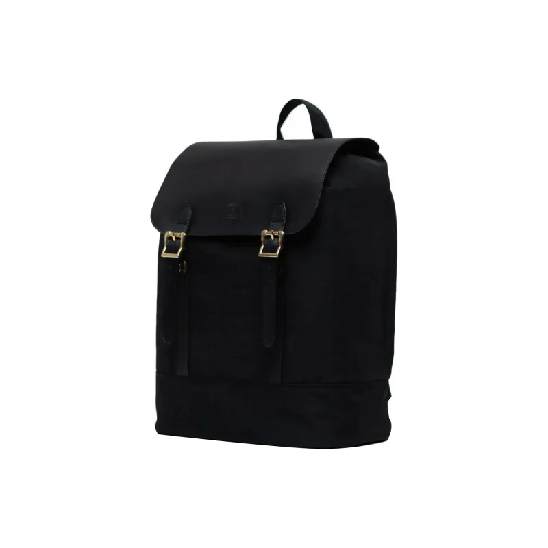 Herschel Genuine Leather Backpack Small Size Unisex Black-1
