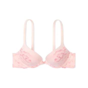 Victoria's Secret BODY BY VICTORIA 7451 Support Style Push-Up Lace-Cup Bra/Purest Pink Bra Women's Champagne Pink