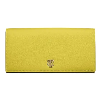 TIFFANY & CO. Leather Wallet Unisex Yellow Green