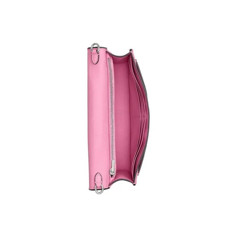 COACH Tabby Pebbled Leather Shoulder Bag, Crossbody Bag Trumpets Women's Bright Pink-3