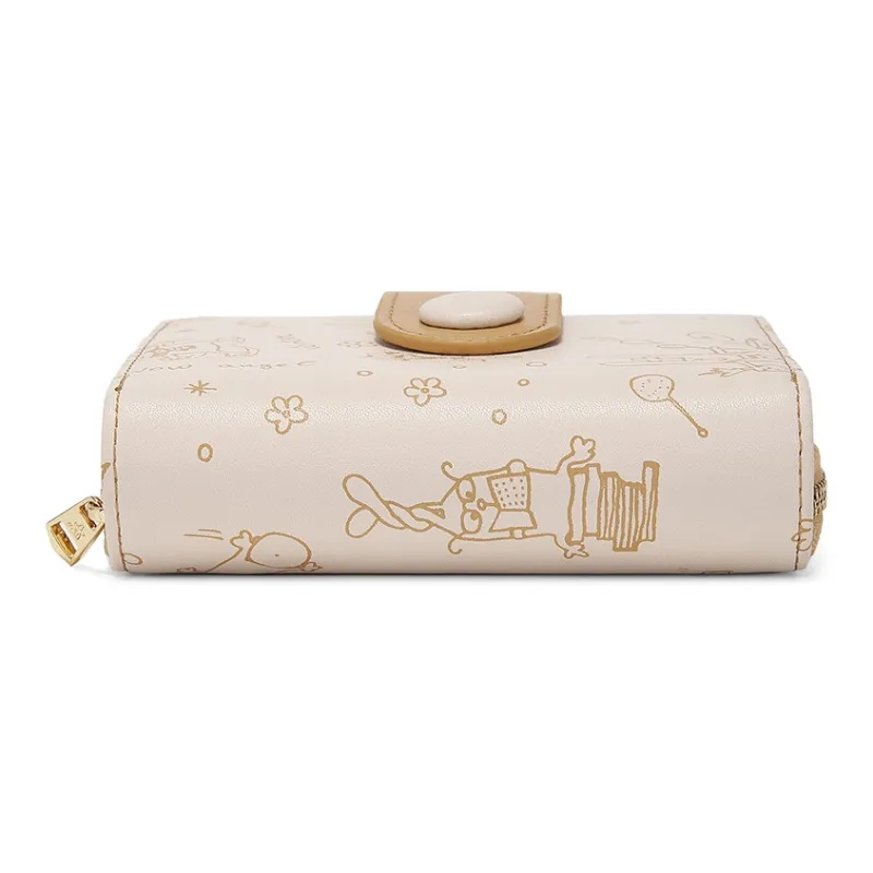 MEXICAN Cow Leather Wallet, Card Holder, Coin Purse Women's Brown/Light Green/Light Yellow-17