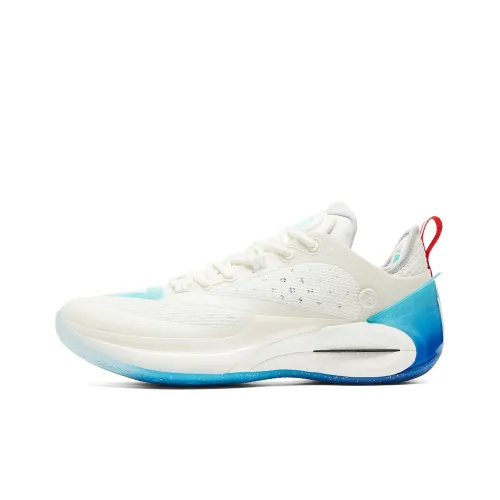 PEAK Wiggins AW2 Basketball Shoes Men Low-Top Off White/Colorful Blue