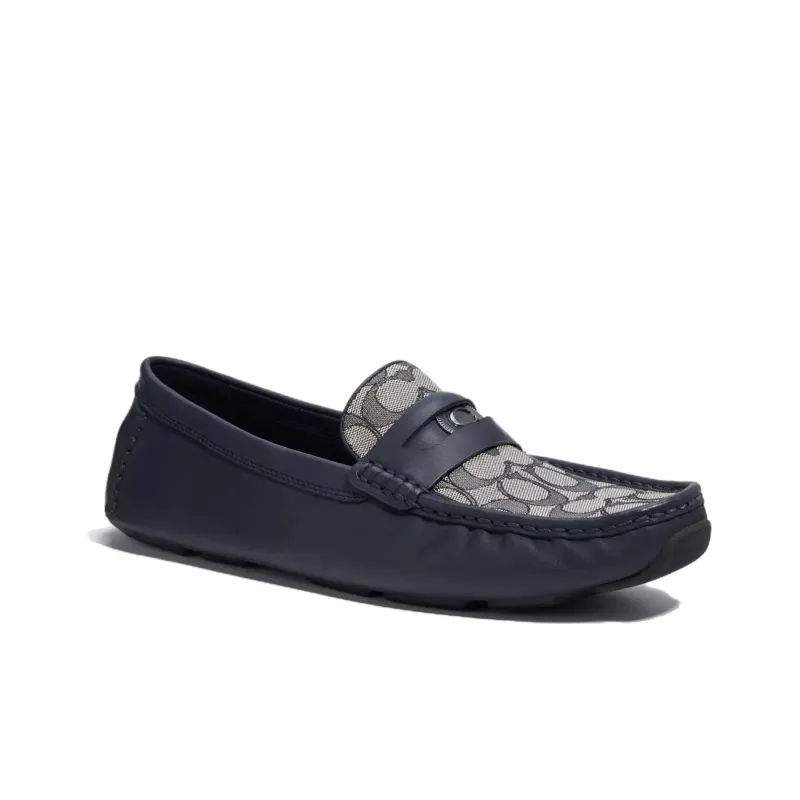 COACH Monogram-embroidered Leather Loafers-2