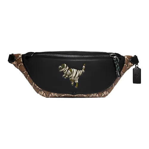 COACH Leather Crossbody Bag, Sling Bag, Fanny Pack Large Size Men's Brown & Black