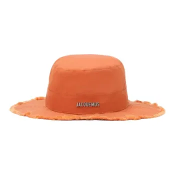 Jacquemus Cotton Bucket Hats Unisex Orange