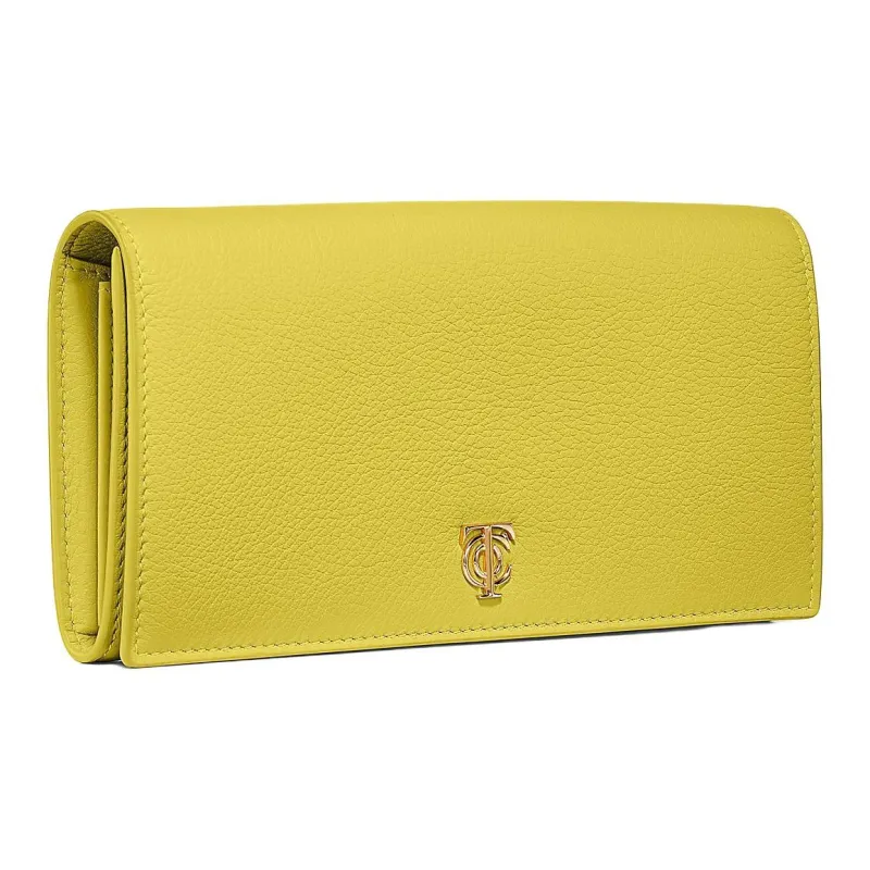 TIFFANY & CO. Leather Wallet Unisex Yellow Green-1