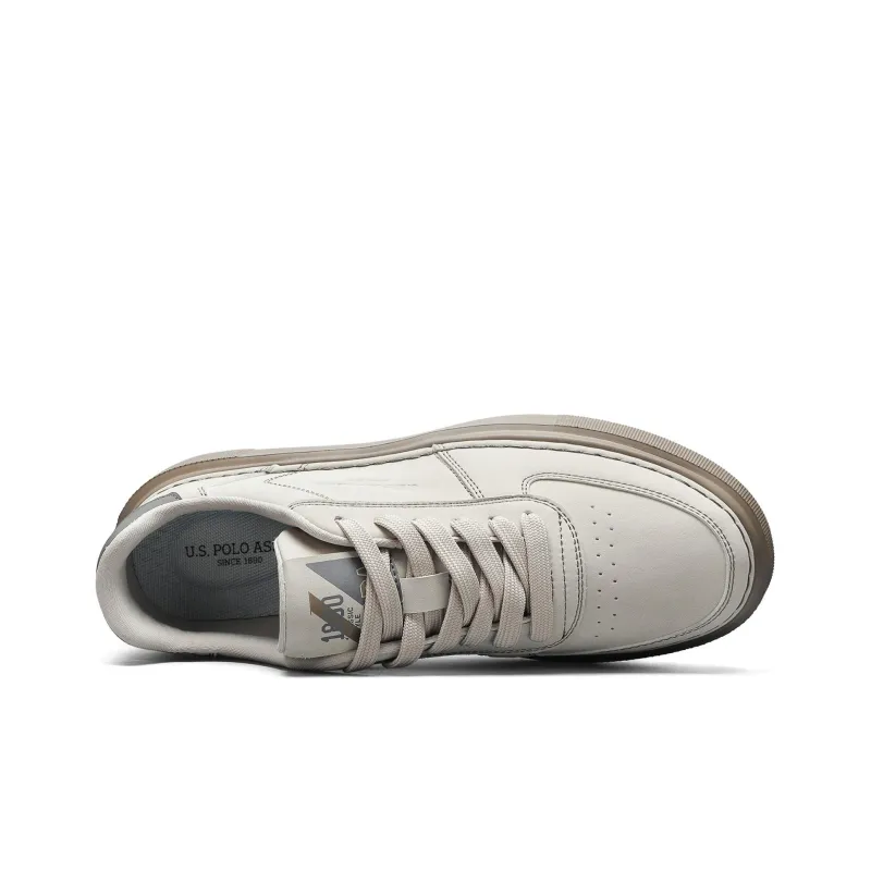 U.S. POLO ASSN. Platform White Sneakers Lightweight Height Increasing Low Top Skateboard Shoes Men's-2