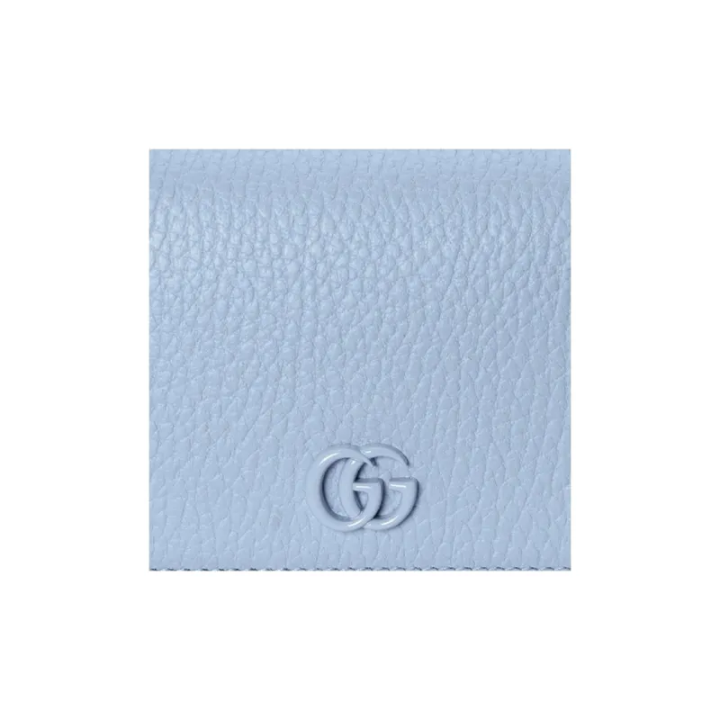 GUCCI GG Marmont Leather Card Holder Wallet Regular Women's Blue-6