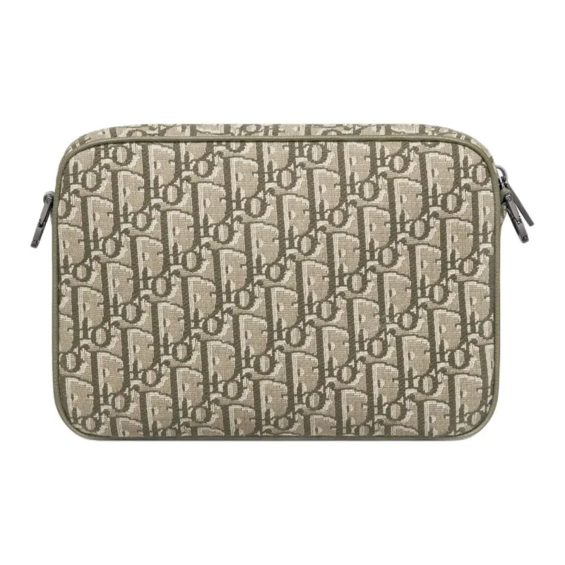 DIOR Oblique Printed Fabric Saddle Three-Piece Set Shoulder Bag Crossbody Bag Men's Khaki-3