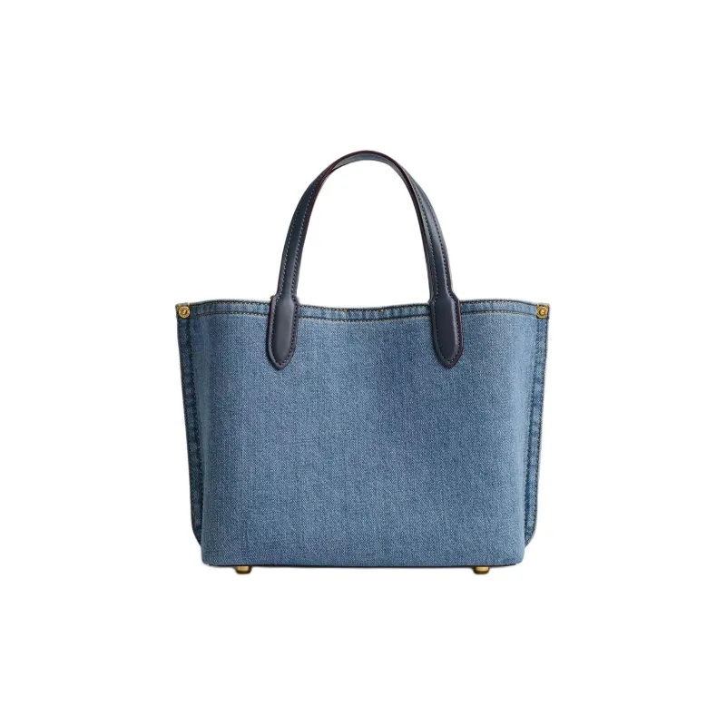 COACH Willow Denim Shoulder Bag Crossbody Bag Handbag Medium Size Women's Brass & Indigo-2