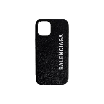 Balenciaga Grain Leather IPhone 12 Phone Case, Bag, And Accessory Set Mini Men's Black