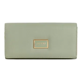 GUESS Artificial Leather Card Holder Wallet Unisex Light Green