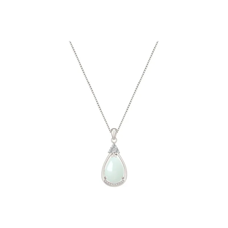 MIDNIGHT MOMENT Chalcedony Jade Necklaces Women's-0