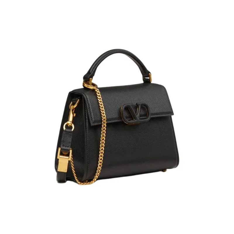 Valentino VSLING Grain Calfskin Shoulder Bag, Crossbody Bag, Handbag Mini Women's Black-1