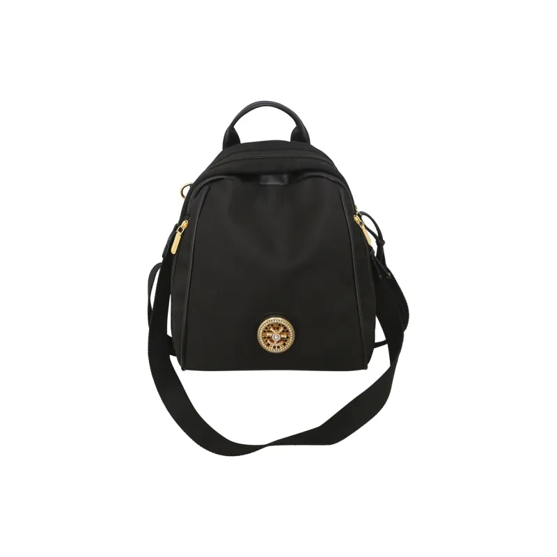 Parker Bear Nylon Spell PU Backpack Unisex Black White Gray Yellow-5