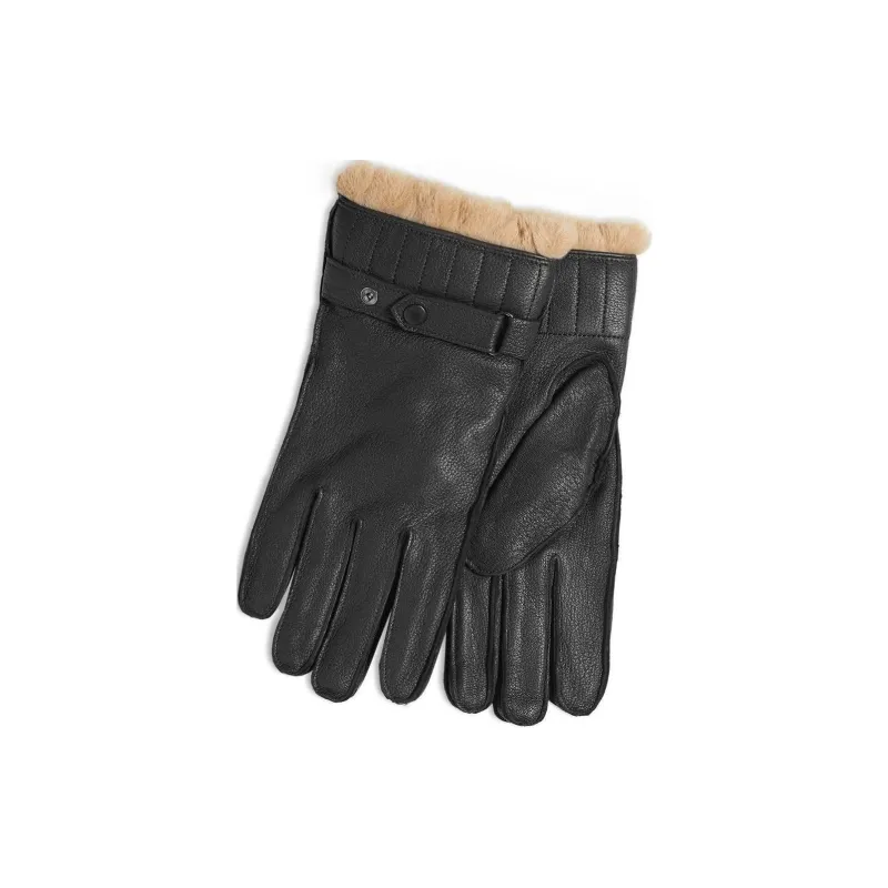 BARBOUR Leather Gloves Men's Black-1