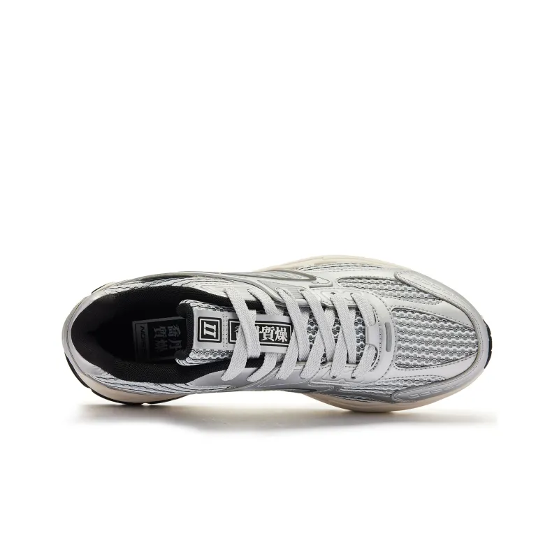 QIAODAN Kaiyuan 2.0 Wear Resistant Low Top Running Shoes Men's Silver Black-3