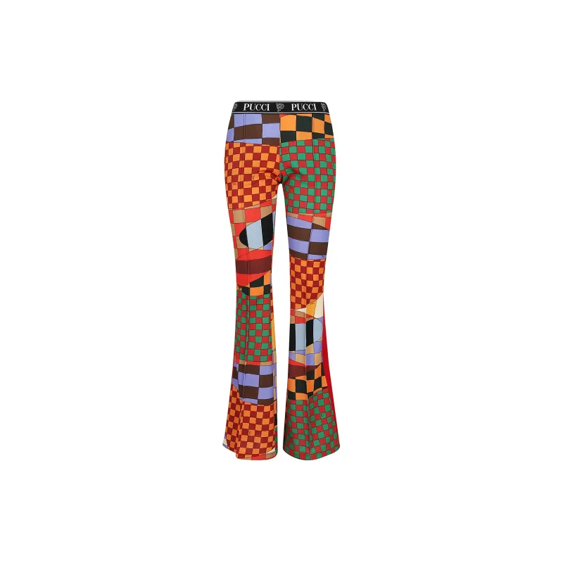 EMILIO PUCCI Giardino-print Logo-waistband Trousers-1