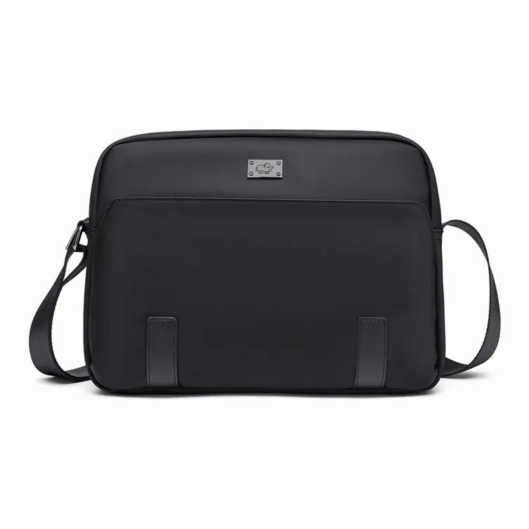 BISON DENIM Nylon Fabric Shoulder Bag Men's Black-1