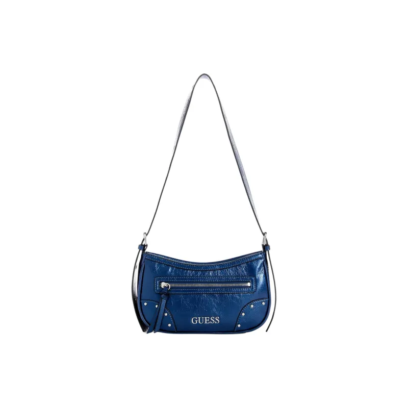 GUESS Patent Leather Bonded Leather Shoulder Bag Women's Marine Blue-0