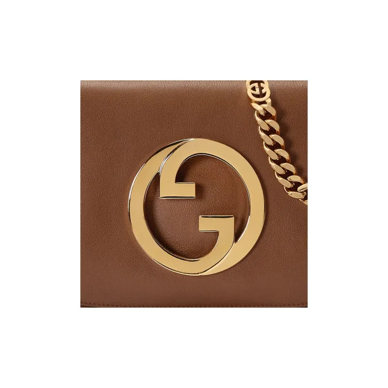 GUCCI Blondie Leather Chain Shoulder Bag Shoulder Bag Crossbody Bag Women's Dark Brown-9