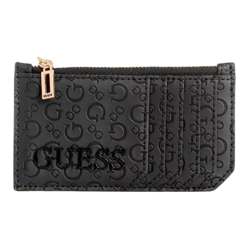 GUESS Smooth Artificial Leather Card Holder Unisex Black-0