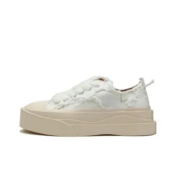 MARCHE STUDIOS Sardine Flow Non-slip Lightweight Low-Top Canvas Shoes Unisex White