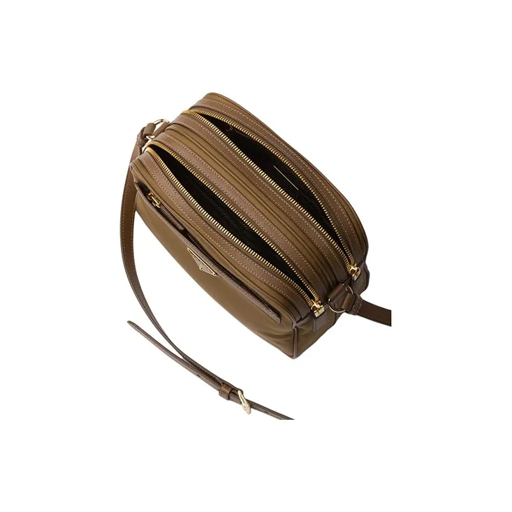 PRADA Re Edition Fabric With Leather Crossbody Bag Shoulder Bag Women's Cork Beige-3