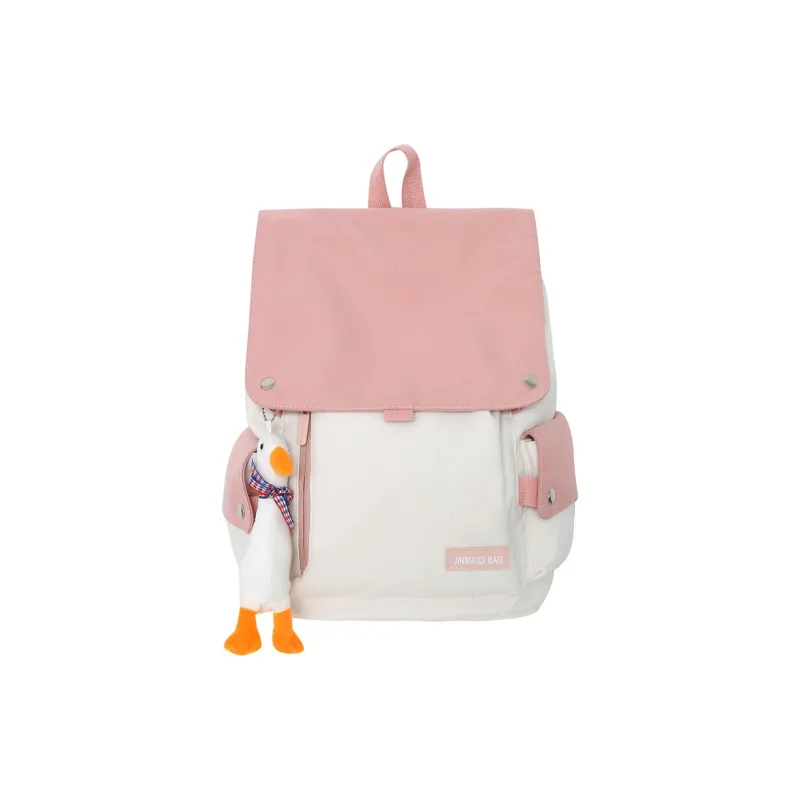 FAMAN Nylon Backpack Regular Women's Black/Pink/Light Yellow/Blue-1