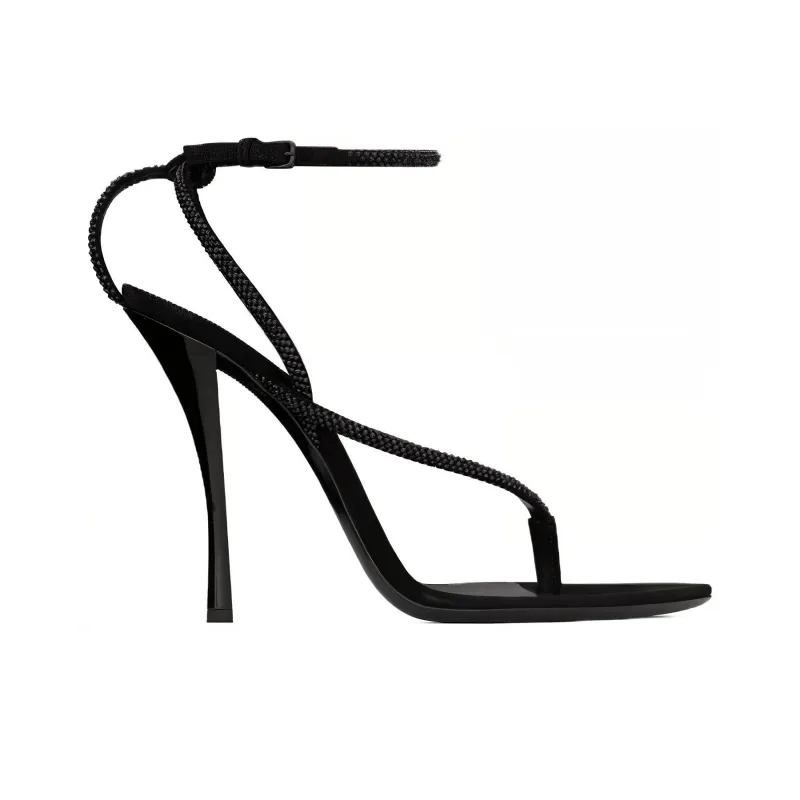 SAINT LAURENT One Strap Sandals 11cm Women's Black-1