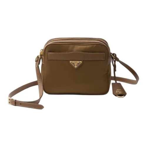 PRADA Re Edition Fabric With Leather Crossbody Bag Shoulder Bag Women's Cork Beige