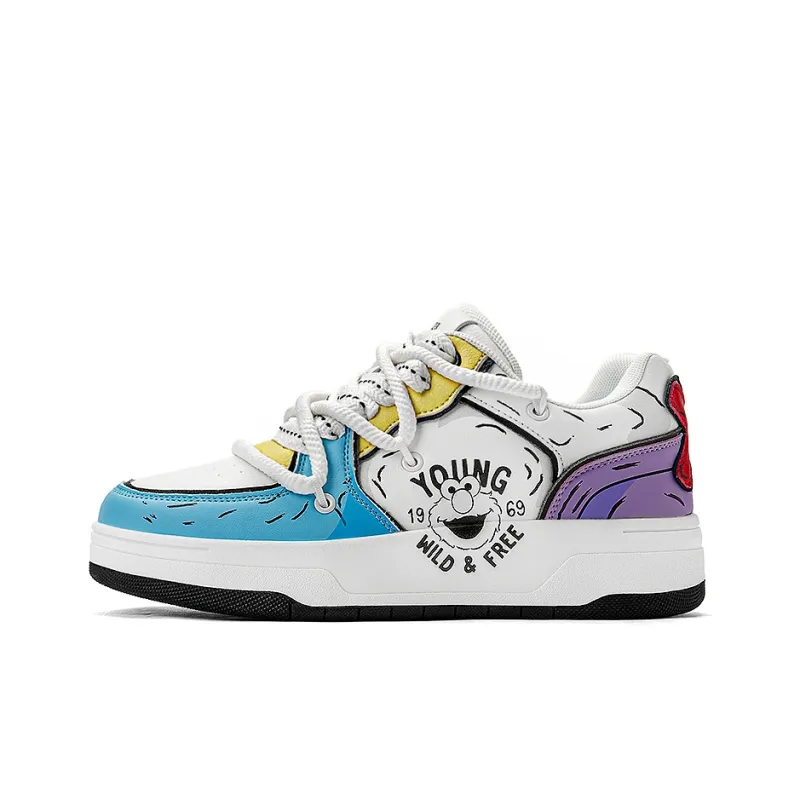 SESAME STREET Slip-Resistant Cushioning Wear-Resistant Breathable Height Increasing Low-Top Skateboard Shoes Unisex-2