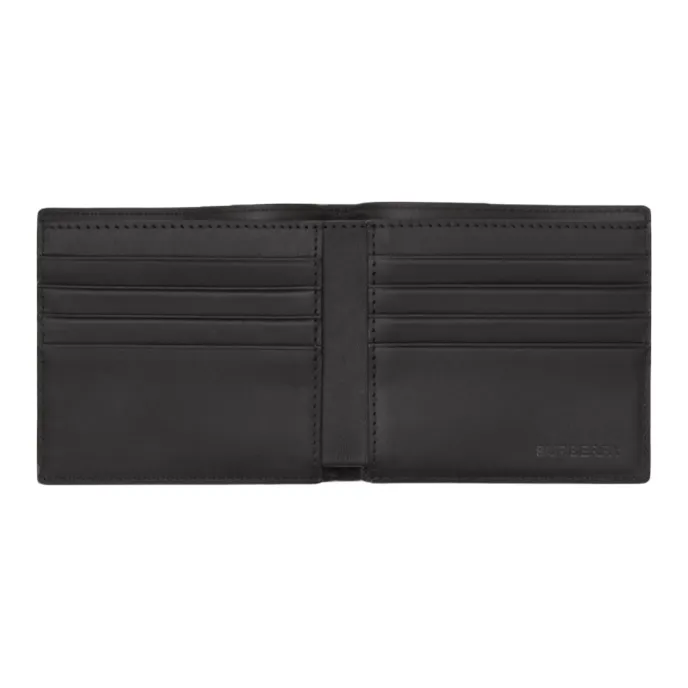 Burberry London Plaid With Leather Wallet Men's Dark Blue/Black-3