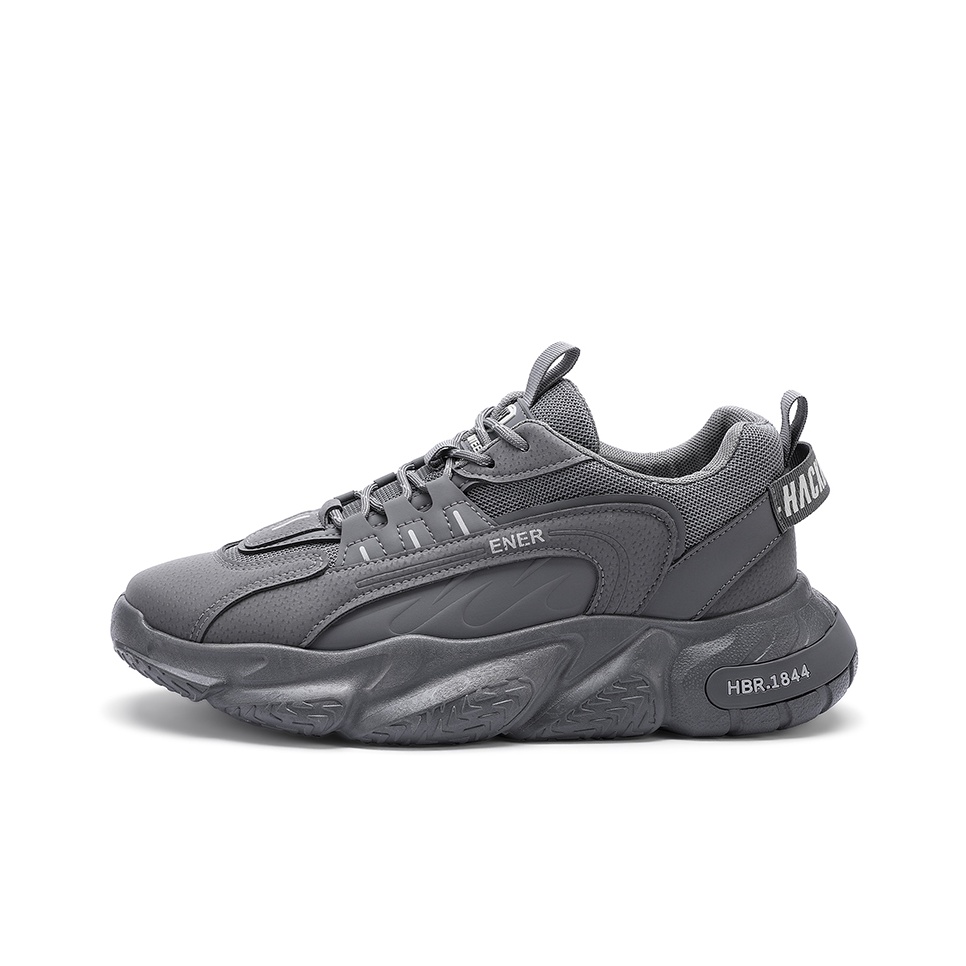 HACKBUTEER Low-Top Chunky Sneakers Unisex Grey (single shoe