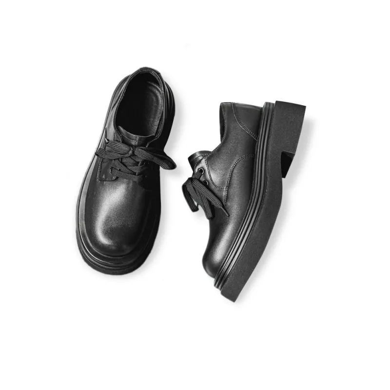 GZZ Dress Shoes Men Low Top Black-4