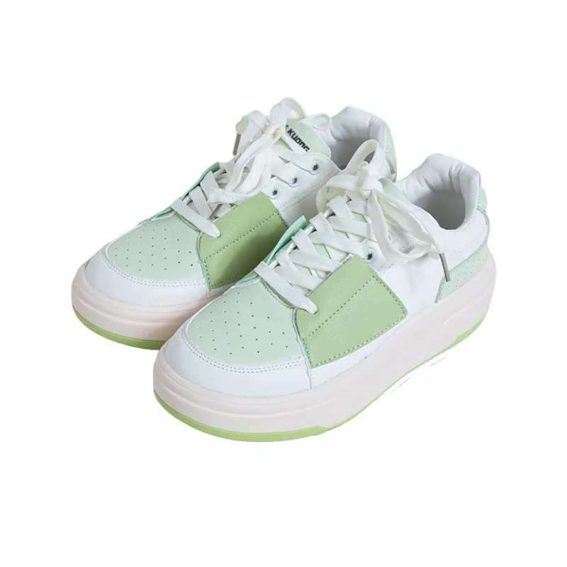 MINGKUANG Streetwear Dopamine Thick Sole Anti Slip Wear Resistant Low Top Skateboard Shoes Women's-4