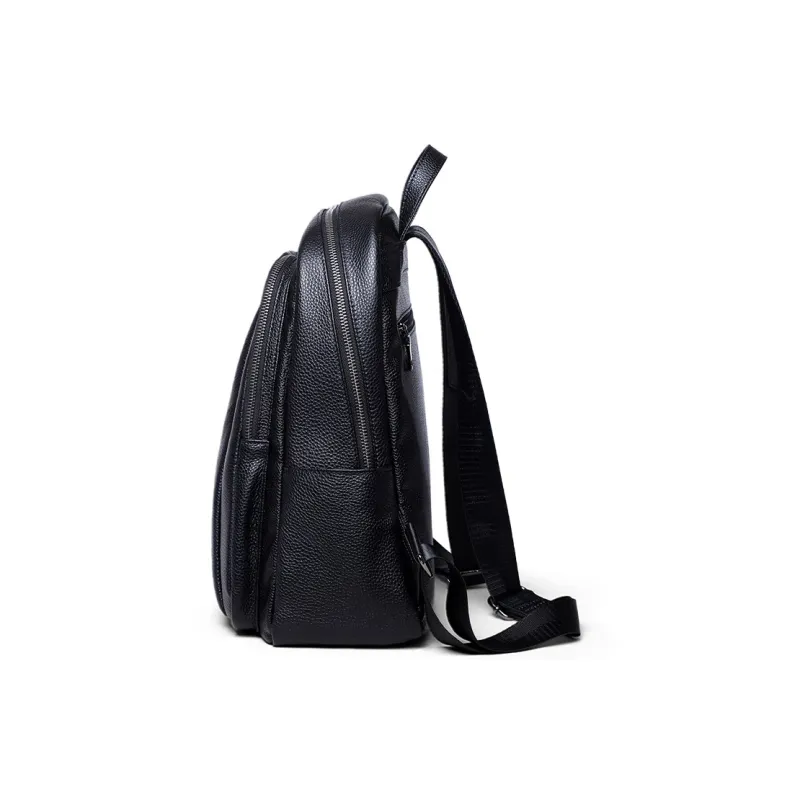 COMELY Cow Leather Patchwork Synthetic Leather Backpack Regular Women's Black-2