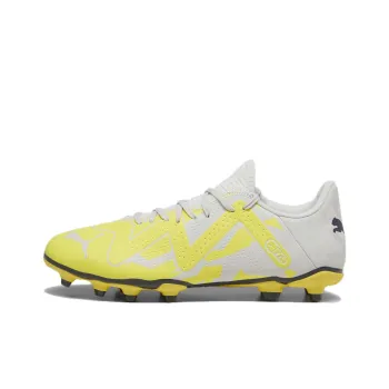 PUMA Future Play AG Short Rubber Studs FG Long Rubber Studs Slip Resistant Soccer Shoes Men's Yellow White