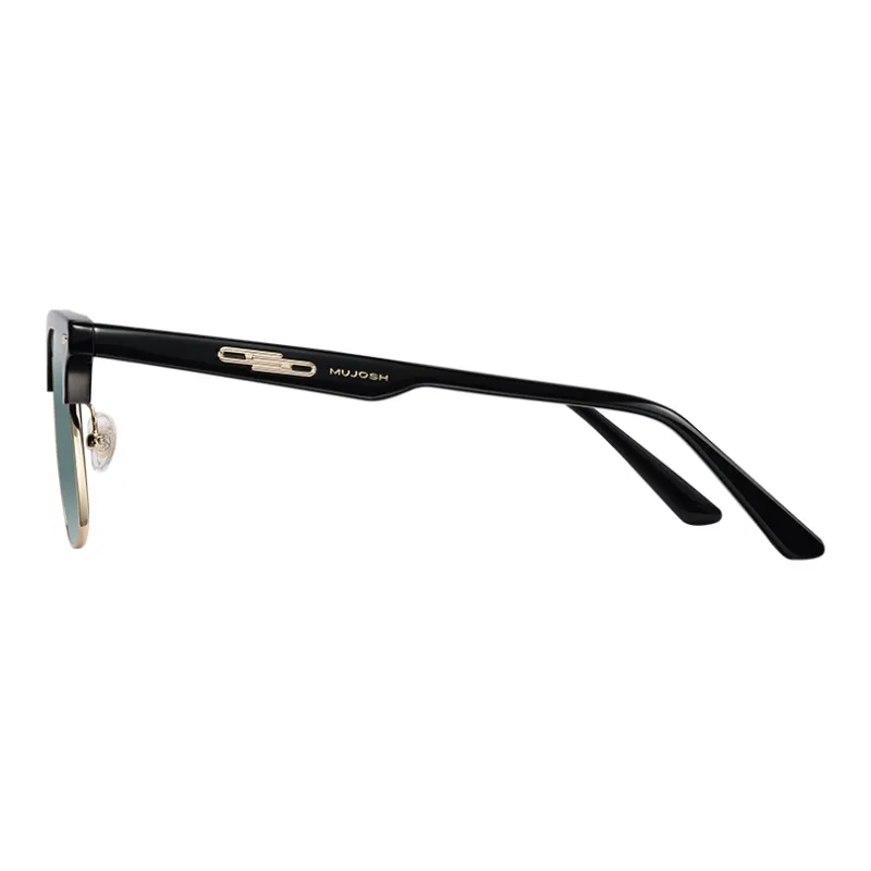 MUJOSH Astral Series Browline Half Rim Plate Sunglasses With UV400 UV Protection Unisex-11