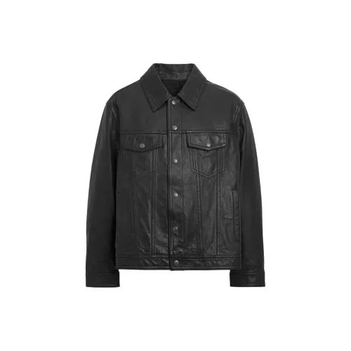 COACH Leather Jackets Men Black