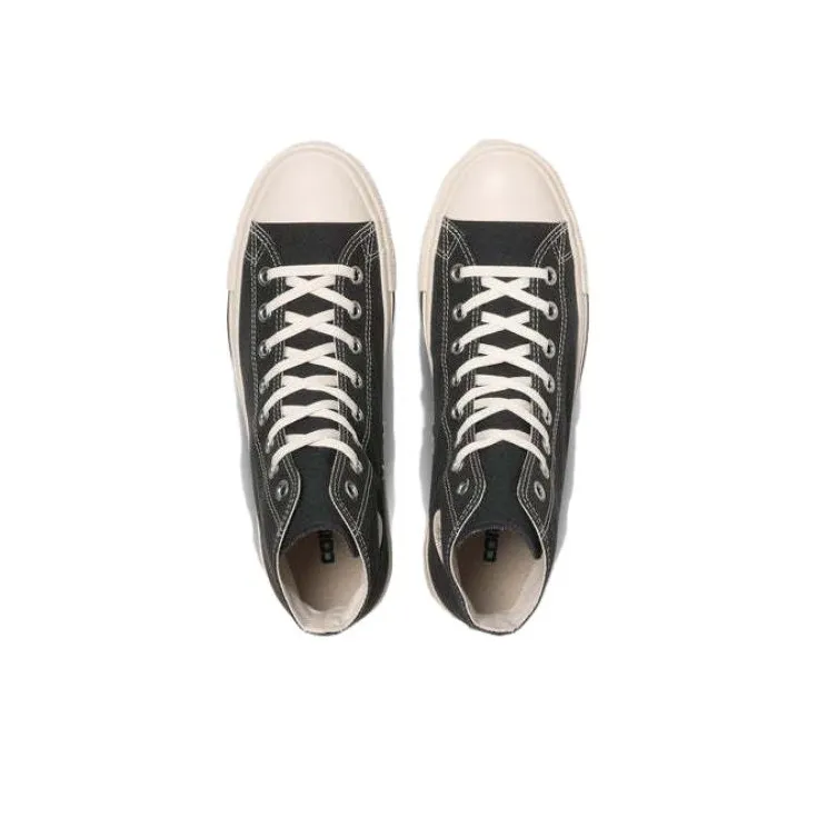 Converse All Star WASHEDCANVAS HI Abrasion Resistant Shock Absorbers High Top Canvas Shoes Unisex Black White-3