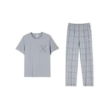 Follow The United States Pajama Set Men's Silver Frost Gray