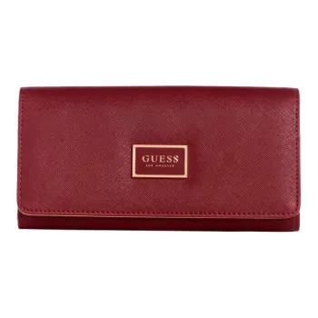 GUESS Artificial Leather Wallet Unisex Burgundy