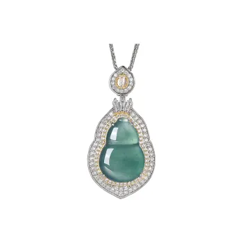 Cuiya Golden Building Ice Glutinous Jadeite Necklaces Unisex