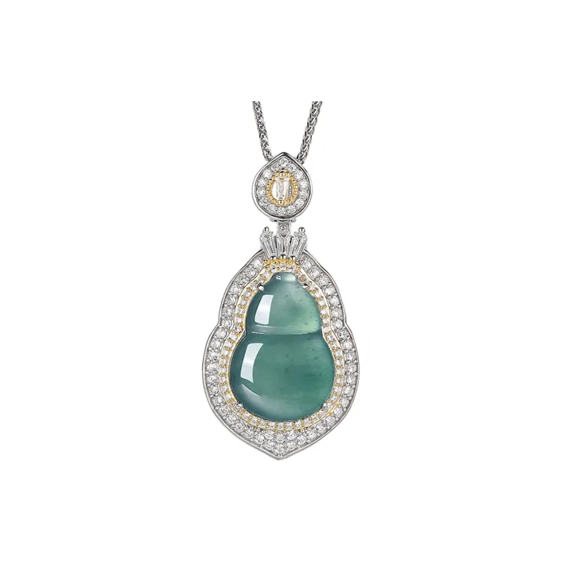 Cuiya Golden Building Ice Glutinous Jadeite Necklaces Unisex-0