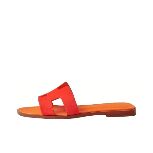 HERMES Oran Slide Slippers Women's Orange