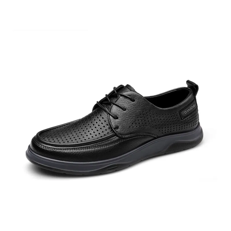 Strongman 3515 Summer Men's Genuine Leather Soft Sole Casual Leather Shoes With Sheepskin-1