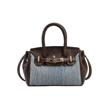 JANE KLAIN PU+Fabric Handbag Crossbody Bag Regular Women's Light Blue/Dark Blue