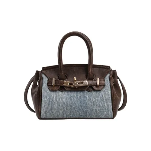 JANE KLAIN PU+Fabric Handbag Crossbody Bag Regular Women's Light Blue/Dark Blue
